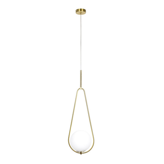 Homelighting Prato SE 110-20 - Elegante lámpara colgante dorada con vidrio opalino