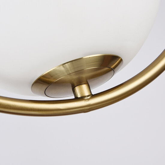 Homelighting Prato SE 110-20 - Elegante lámpara colgante dorada con vidrio opalino