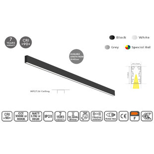 Homelighting MP27.56C-199-H-3-O-OF-BL 27.5x56mm 199cm