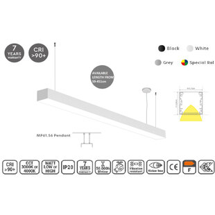 Homelighting MP61.56P-199-H-3-O-OF-WH 61.5x56mm 199cm