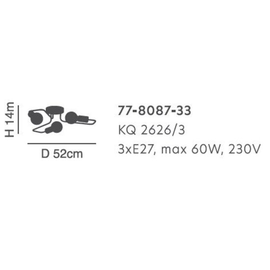 Homelighting Shevy KQ 2626/3 - Modern ceiling lamp for stylish lighting