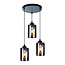 Homelighting Smog KQ 8877-3A - Elegante hanglamp met gerookt glas