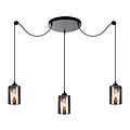 Homelighting Smog KQ 8877-3A - Elegante hanglamp met gerookt glas