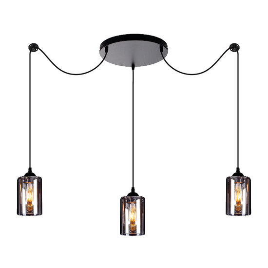 Homelighting Smog KQ 8877-3A - Elegante Pendelleuchte mit rauchigem Glas