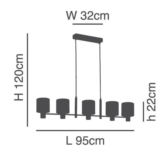Homelighting Adept SE21-NM-120-SH1 - Lámpara colgante moderna para una iluminación elegante