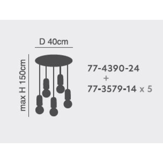 Homelighting Iris SE 149-5 - Lámpara colgante de cemento moderna para una iluminación elegante