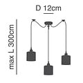 Homelighting Magnum Flex SE21-BR-10-BL3-SH123 - Elegant pendant lamp for atmospheric lighting