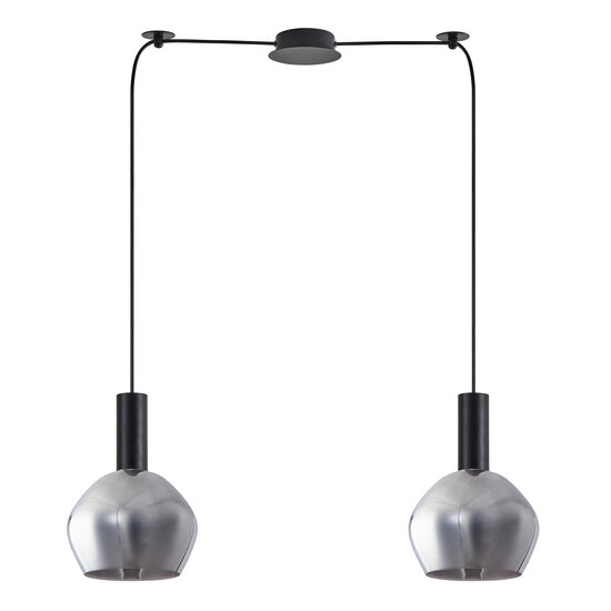 Homelighting Adept Tube SE21-BL-4-BL2-GL2 - Modern zwart hanglamp voor sfeervolle verlichting