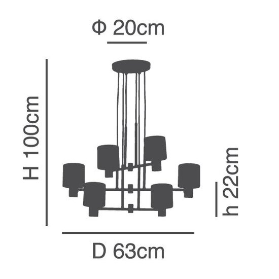 Homelighting Adept SE21-BL-100-SH2 - Lámpara colgante moderna para una iluminación elegante