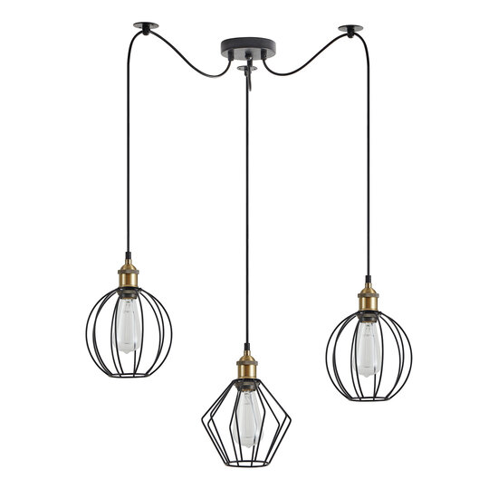 Homelighting Magnum Flex SE21-BR-10-BL3-GR12 - Lampe suspendue industrielle élégante pour tous les espaces
