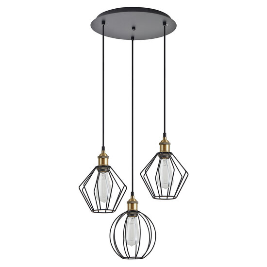 Homelighting Magnum Flex SE21-BR-10-3BL-GR12 - Stilvolle industrielle Pendelleuchte für jeden Raum