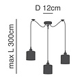 Homelighting Magnum Flex SE21-BR-10-3BL-GR12 - Lámpara colgante industrial elegante para cualquier espacio