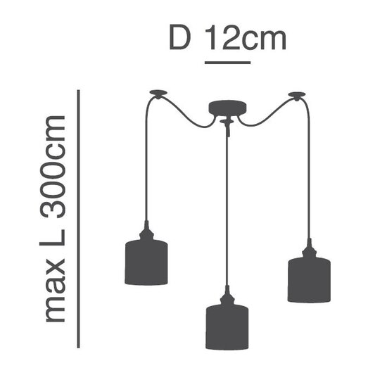Homelighting Magnum Flex SE21-BR-10-3BL-GR12 - Stylish industrial pendant lamp for any space