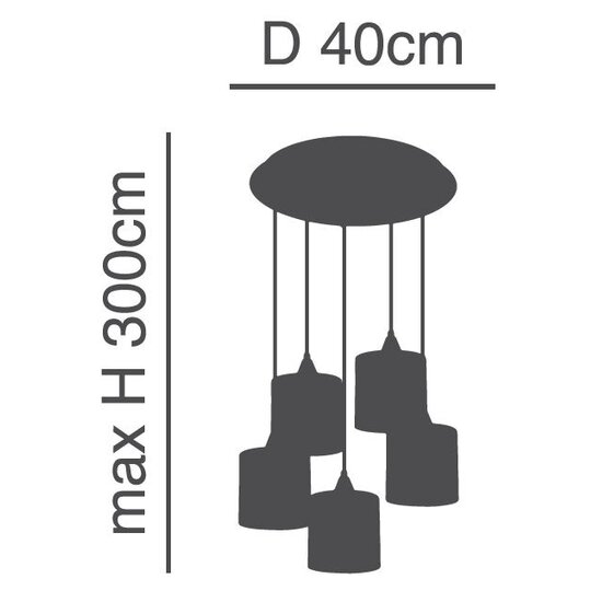 Homelighting Adept Flex SE21-BL-B10-5BL-SH123 - Suspension moderne pour tous les espaces