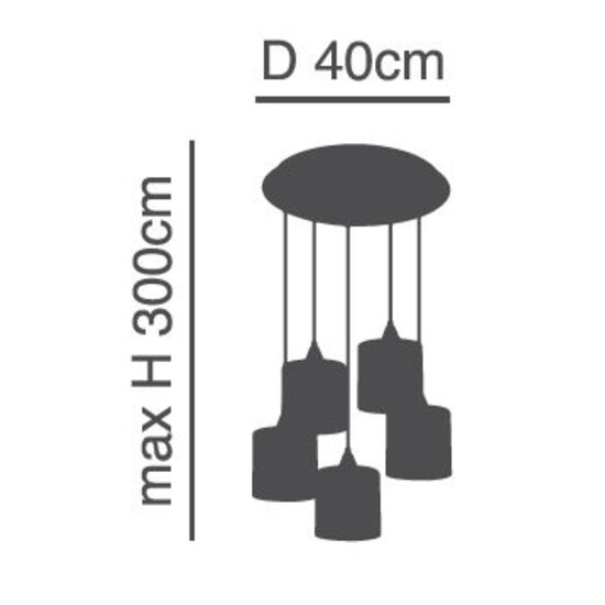 Homelighting Adept Flex SE21-BL-B10-5BL-MS123 - Lámpara colgante moderna para una iluminación elegante