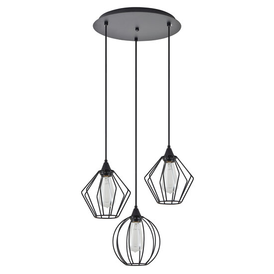 Homelighting Adept Flex SE21-BL-B10-3BL-GR12 - Stylish industrial pendant lamp for any space
