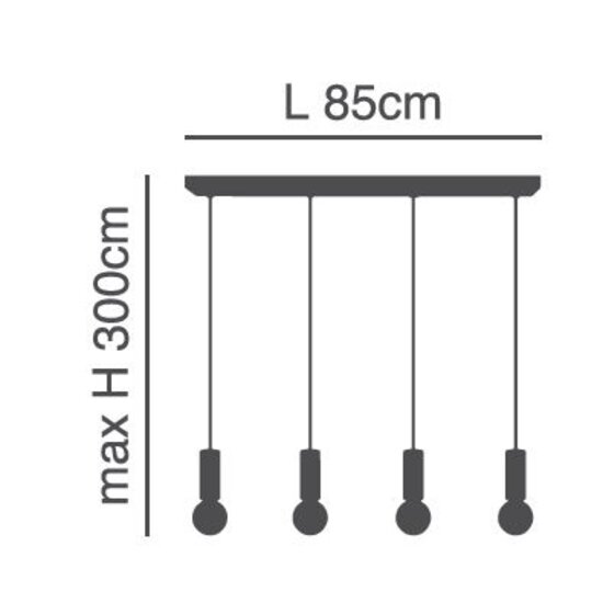 Homelighting Adept Flex SE21-BL-B10-4BL-GR12 - Stijlvolle industriële hanglamp voor elke ruimte