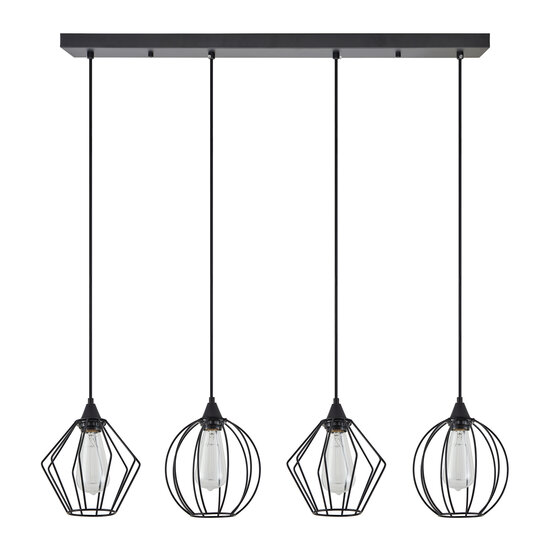 Homelighting Adept Flex SE21-BL-B10-4BL-GR12 - Lampe suspendue industrielle élégante pour tous les espaces