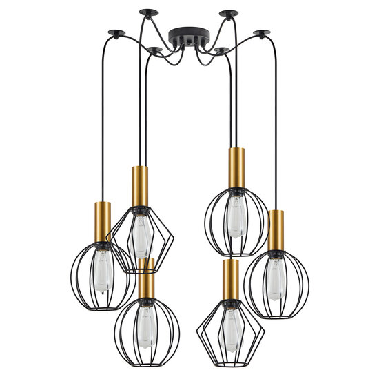 Homelighting Adept Flex SE21-GM-4-BL6-GR12 - Stilvolle industrielle Pendelleuchte für jeden Raum