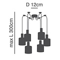 Homelighting Adept Flex SE21-NM-4-BL6-SH12 - Modern pendant lamp for stylish lighting