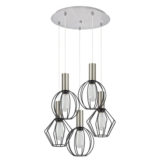 Homelighting Adept Flex SE21-NM-4-5BL-GR12 - Lámpara colgante industrial elegante para cualquier espacio