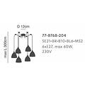 Homelighting Magnum SE21-BR-10-BL6-MS3 - Suspension moderne pour un éclairage élégant