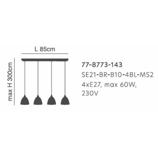Homelighting Magnum SE21-BR-10-4BL-MS3 - Lampe suspendue moderne pour un éclairage élégant