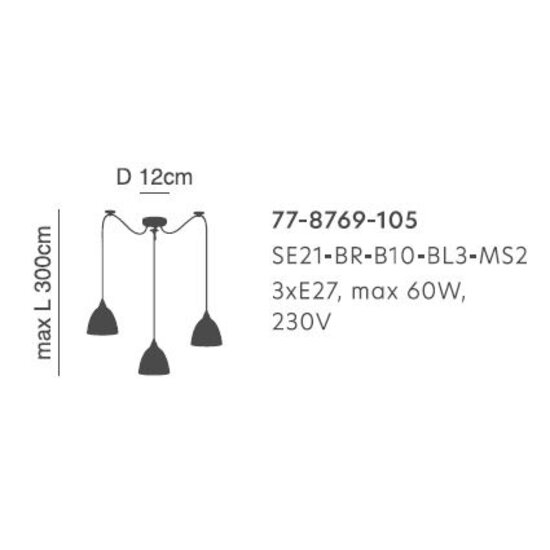 Homelighting Magnum SE21-BR-10-BL3-MS3 - Moderne hanglamp voor sfeervolle verlichting