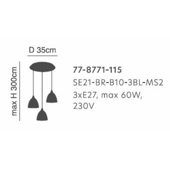 Homelighting Magnum SE21-BR-10-3BL-MS3 - Suspension moderne pour un éclairage élégant