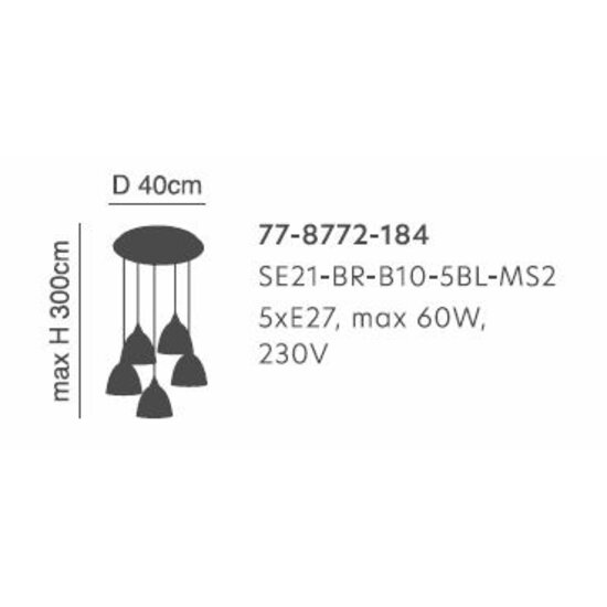 Homelighting Magnum SE21-BR-10-5BL-MS2 - Modern pendant lamp for stylish lighting