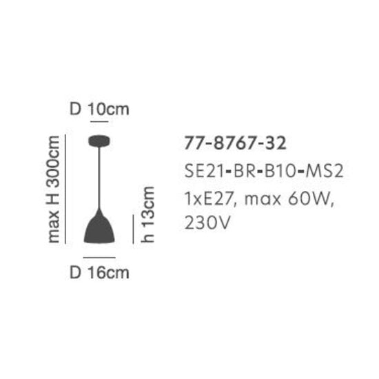 Homelighting Magnum SE21-BR-10-MS2 - Modern pendant lamp for stylish lighting