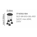 Homelighting Magnum SE21-BR-10-5BL-MS1 - Moderna y elegante para cualquier interior