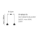 Homelighting Magnum SE21-BR-10-BL2-MS1 - Lámpara colgante moderna para una iluminación elegante