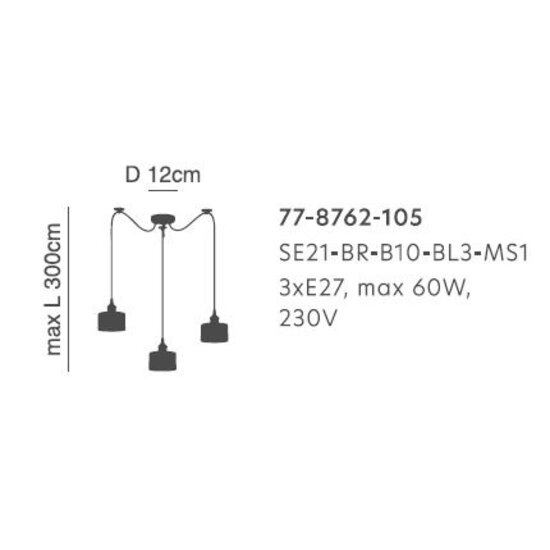 Homelighting Magnum SE21-BR-10-BL3-MS1 - Suspension moderne pour un éclairage élégant
