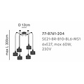 Homelighting Magnum SE21-BR-10-BL6-MS1 - Suspension moderne pour un éclairage élégant