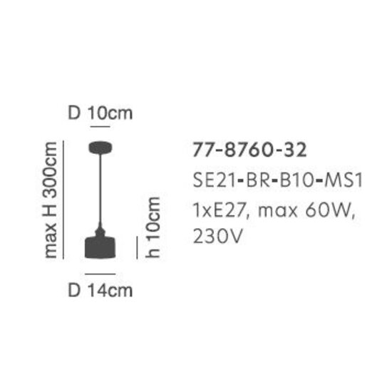 Homelighting Magnum SE21-BR-10-MS1 - Suspension moderne pour un éclairage élégant