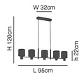 Homelighting Adept SE21-BL-120-SH3 - Lámpara colgante moderna para una iluminación elegante
