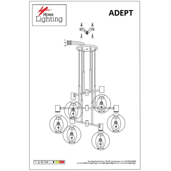 Homelighting Adept SE21-BL-100-GR2 - Stijlvolle industriële hanglamp voor elke ruimte