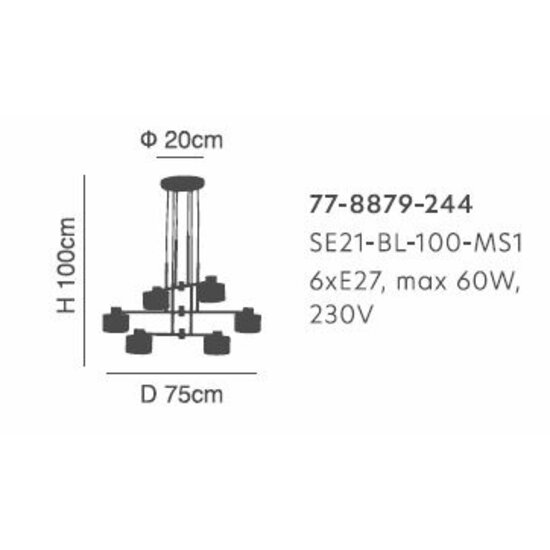 Homelighting Adept SE21-BL-100-MS1 - Modern pendant lamp for stylish illumination