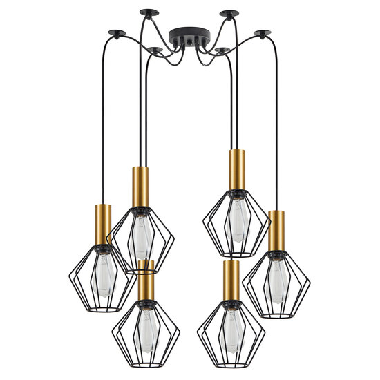 Homelighting Adept Tube SE21-GM-4-BL6-GR1 - Stilvolle industrielle Pendelleuchte für jeden Raum