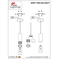 Homelighting Adept Tube SE21-GM-4-3BL - Suspension moderne pour un éclairage élégant
