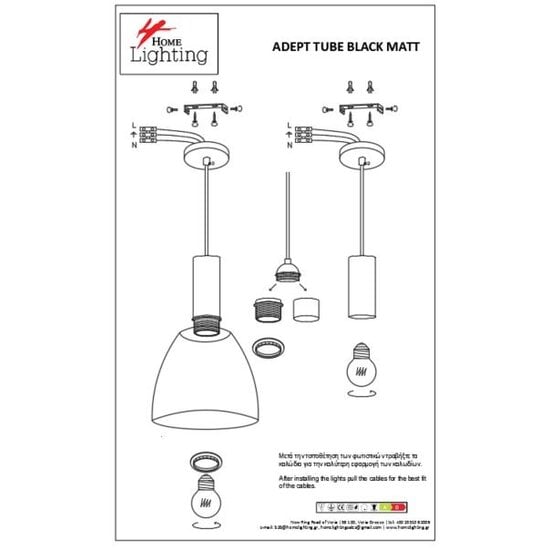 Homelighting Adept Tube SE21-BL-4-3BL-MS2 - Modern pendant lamp for stylish lighting