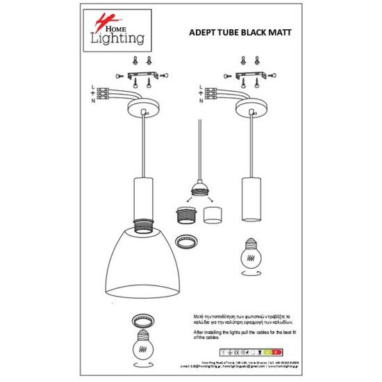 Homelighting Adept Tube SE21-BL-4-4BL-MS2 - Lámpara colgante moderna para una iluminación elegante