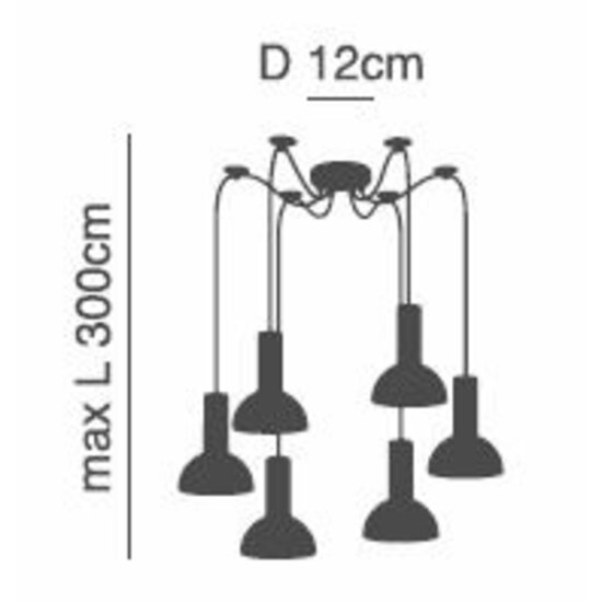 Homelighting Adept Tube SE21-BL-4-BL6-MS3 - Modern pendant lamp for stylish lighting