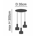 Homelighting Adept Tube SE21-BL-4-3BL-MS1 - Lámpara colgante moderna de metal negro para una iluminación elegante