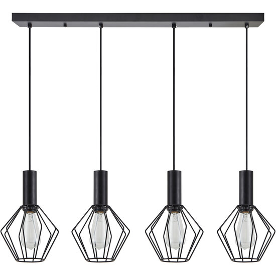 Homelighting Adept Tube SE21-BL-4-4BL-GR1 - Lampe suspendue industrielle élégante pour tous les espaces