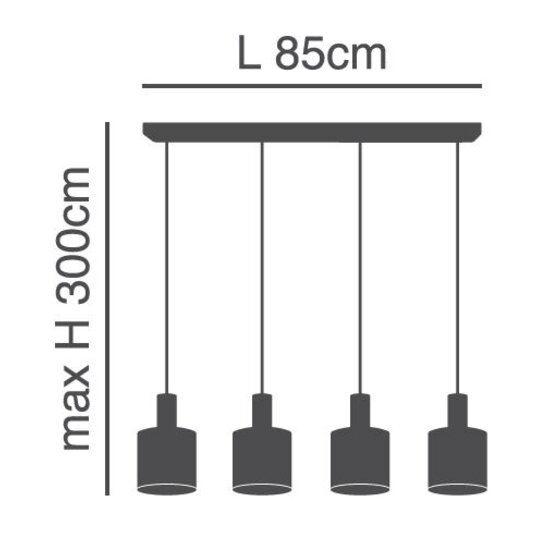 Homelighting Adept Tube SE21-BL-4-4BL-SH3 - Modern pendant lamp for stylish lighting