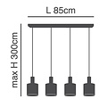 Homelighting Adept Tube SE21-BL-4-4BL-SH2 - Modern pendant lamp for stylish lighting