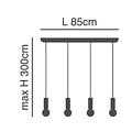 Homelighting Adept Tube SE21-BL-4-4BL-GL1 - Modern pendant lamp for stylish lighting