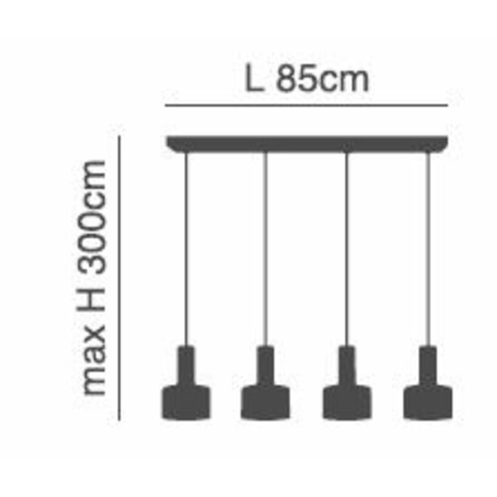 Homelighting Adept Flex SE21-BL-4-4BL-MS123 - Moderne hanglamp voor sfeervolle verlichting